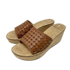 House of Harlow Wedge Sandals Women's Size‎ 10 Tan Brown Woven